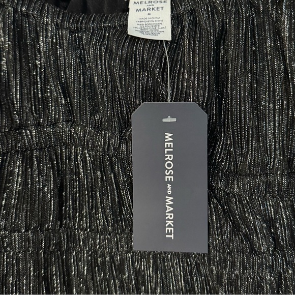 Melrose and Market | Glitter | Mesh | Long Sleeve | Peplum Top | NWT | size m - Picture 6 of 7